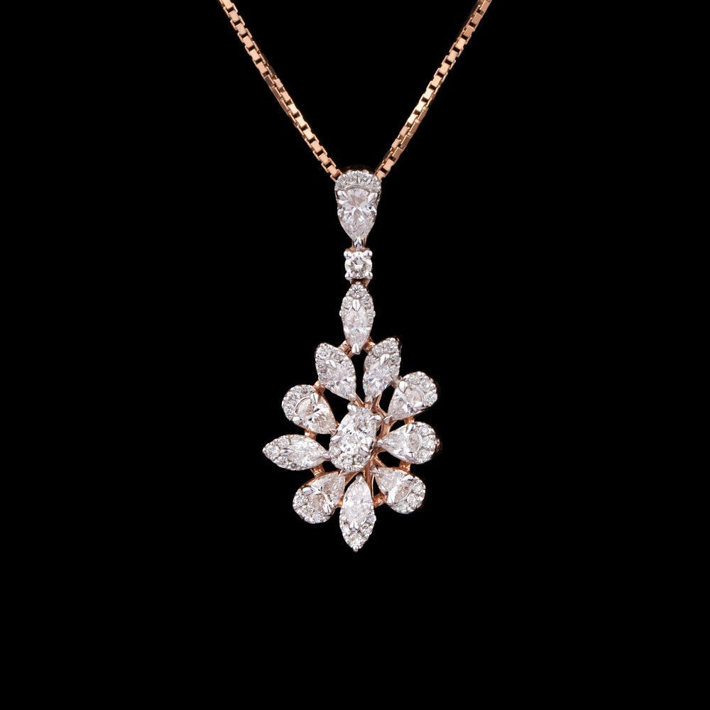 14K Rose Gold Diamond Pendant - 0.89ct SI-GH