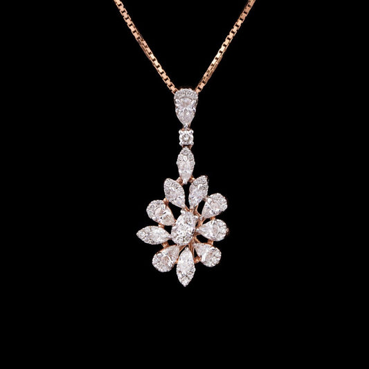 14K Rose Gold Diamond Pendant - 0.89ct SI-GH