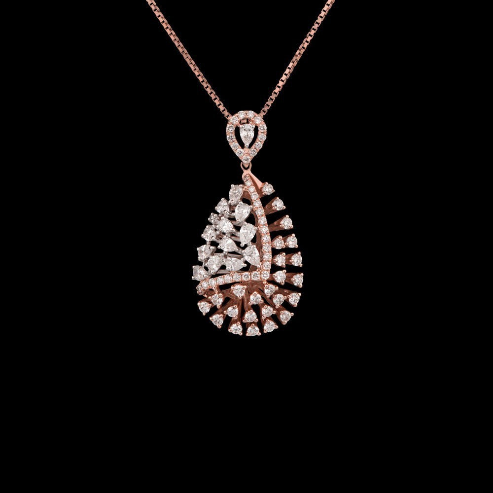 14K Rose Gold Diamond Pendant - 1.51ct SI-GH