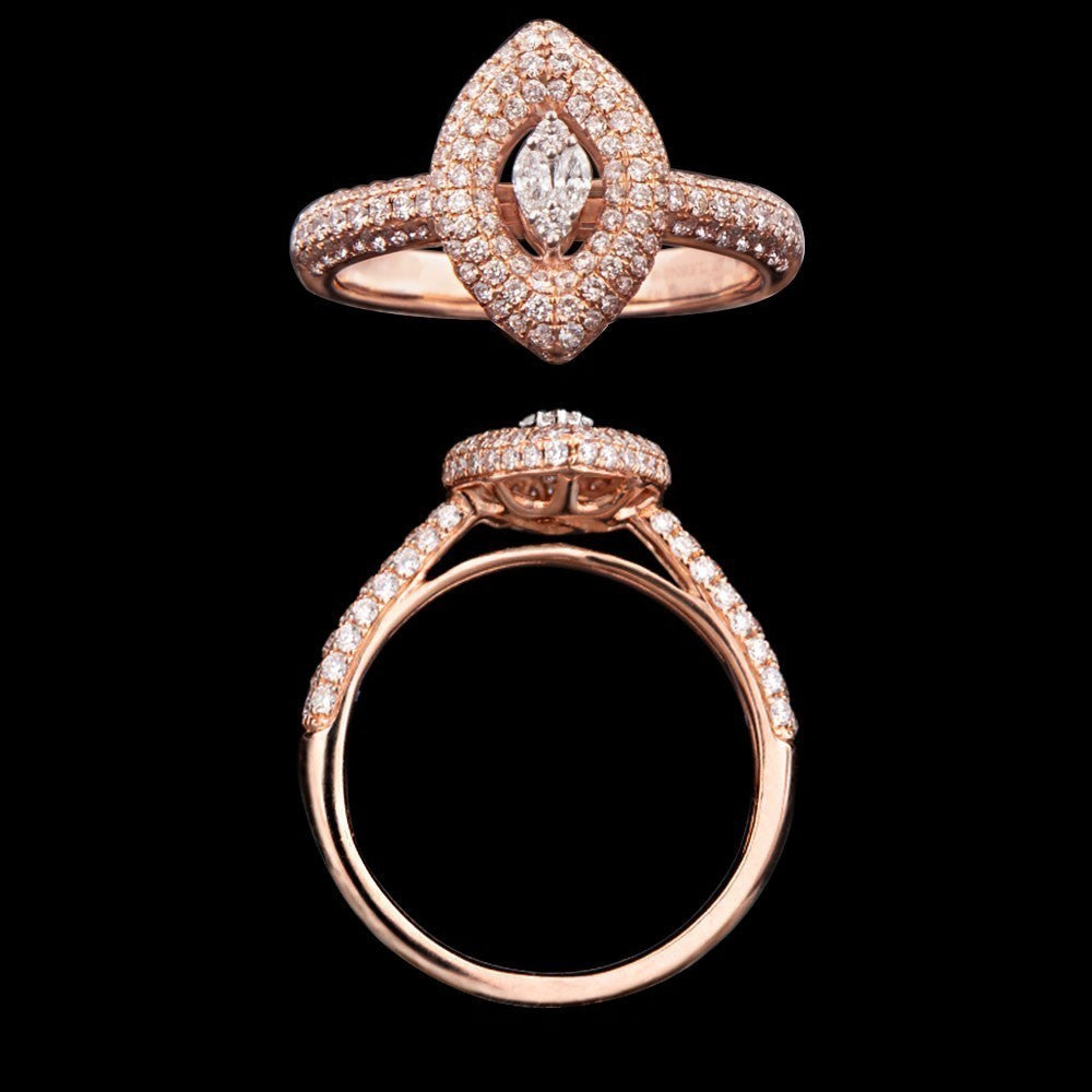 14K Rose Gold Diamond Ring - 0.76ct VS-GH