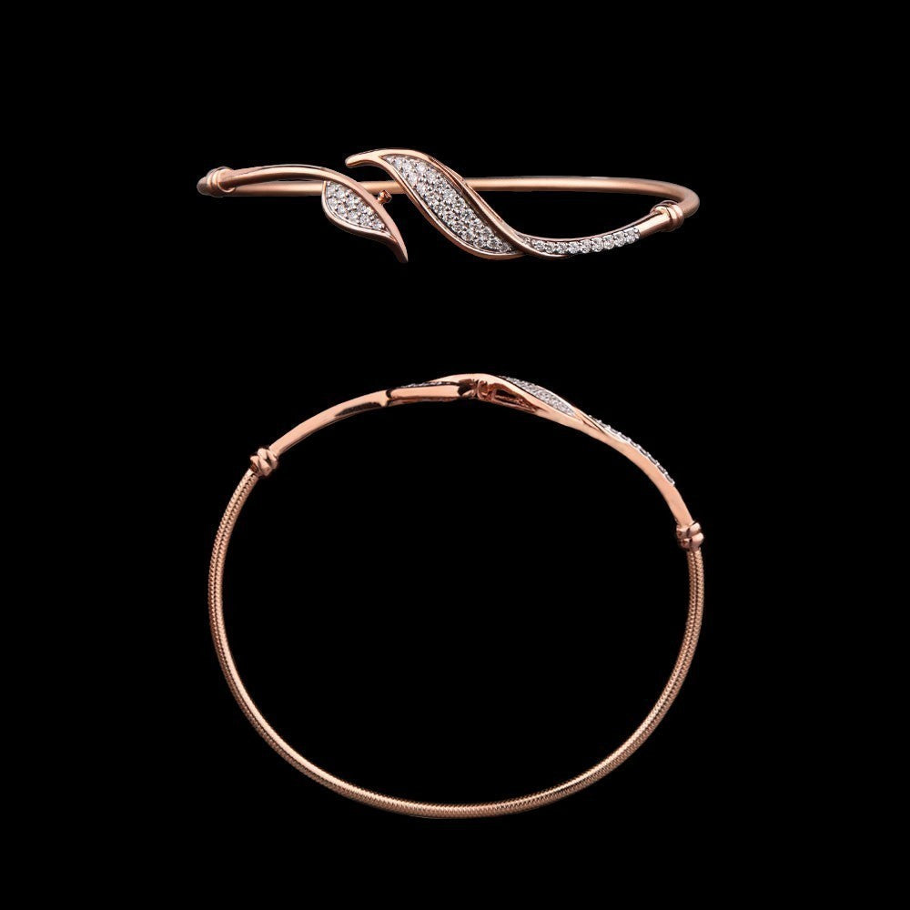 14K Rose Gold Diamond Kada - 0.47ct VS-GH