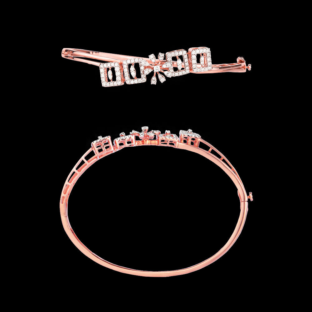14K Rose Gold Diamond Kada - 0.79ct VS-GH
