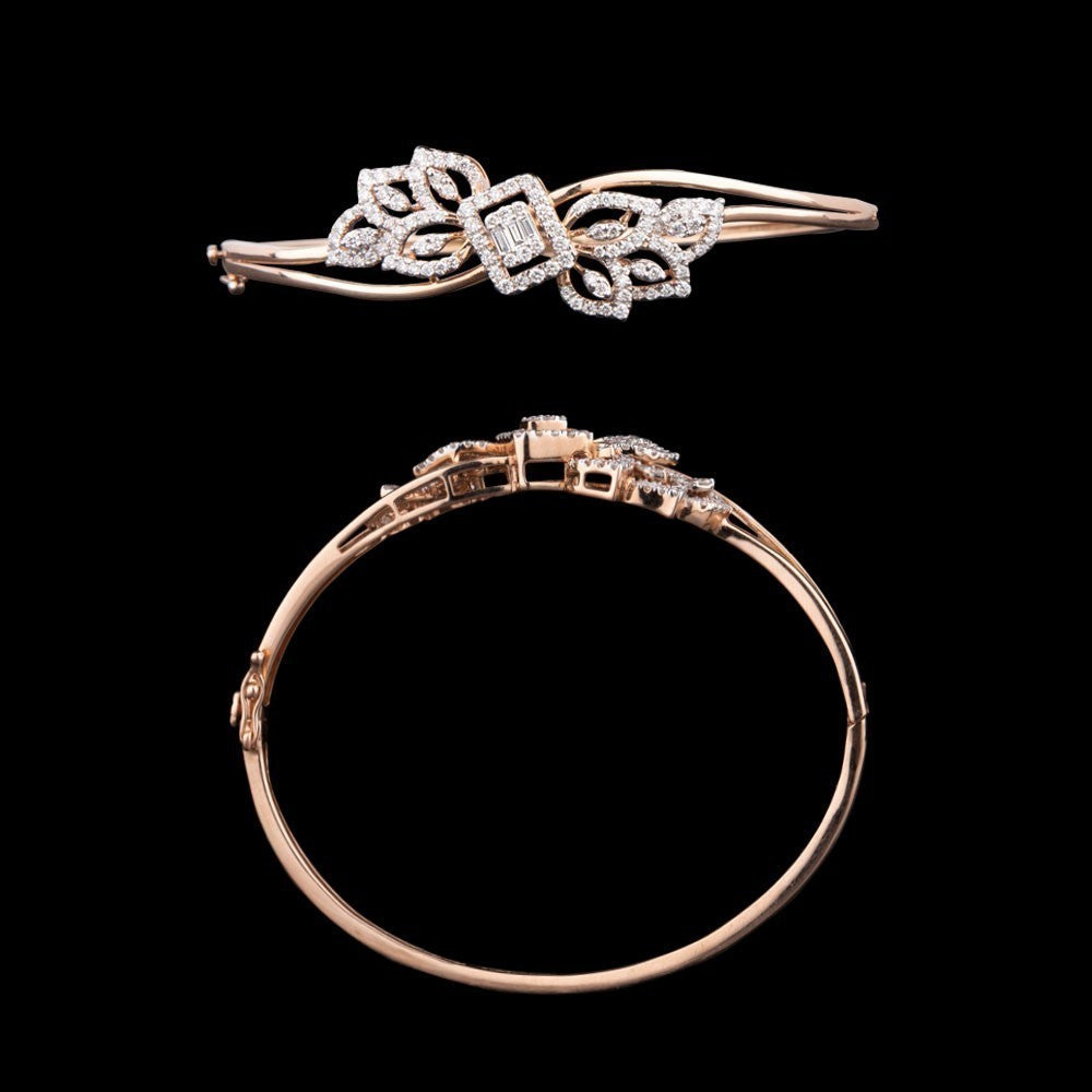 14K Rose Gold Diamond Kada - 1.15ct VS-GH