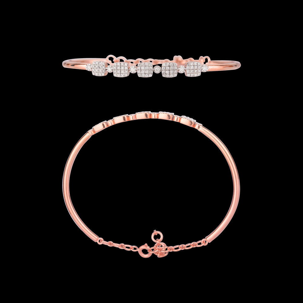 14K Rose Gold Diamond Kada - 0.45ct VS-GH