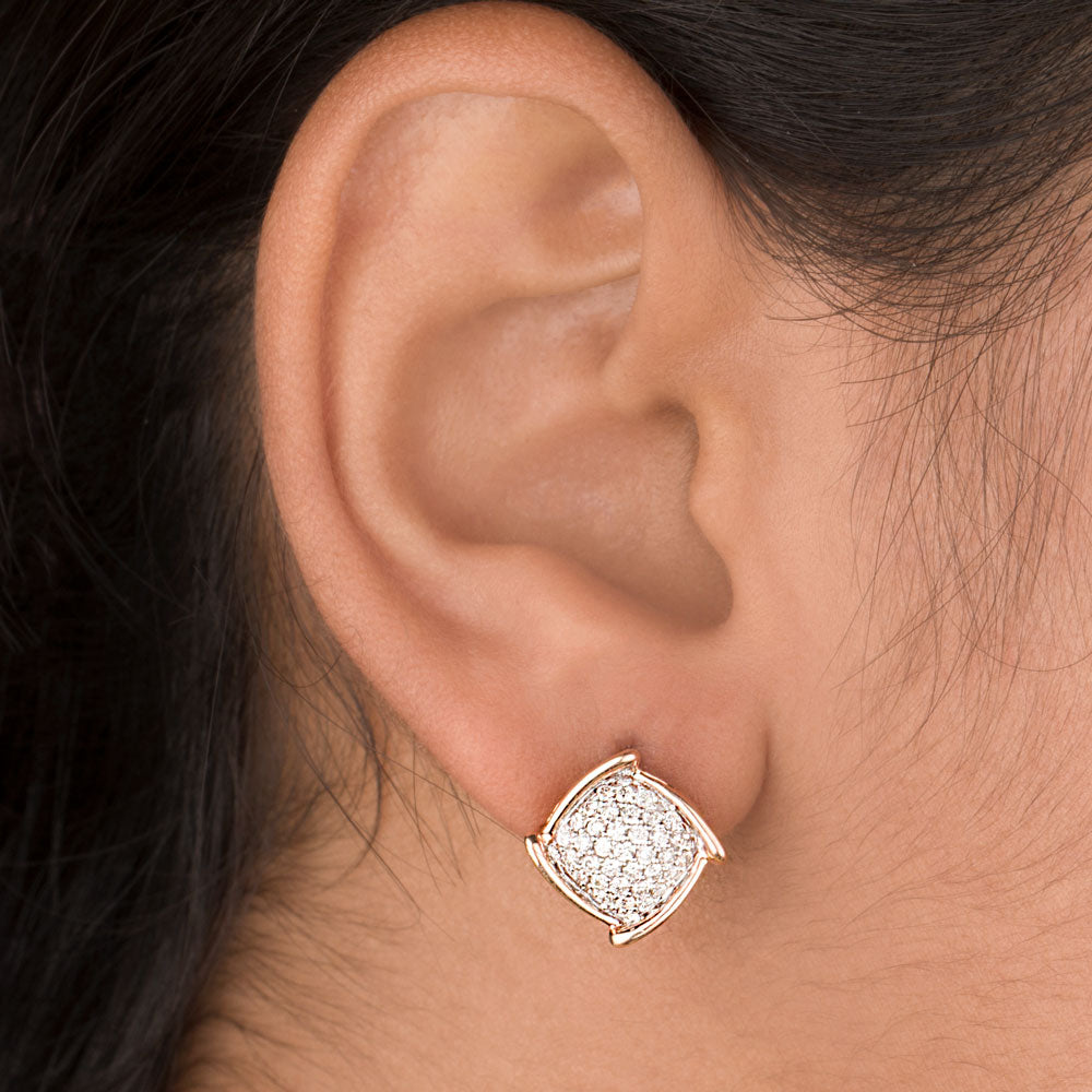 14K Rose Gold Diamond Earrings - 0.63ct SI-IJ