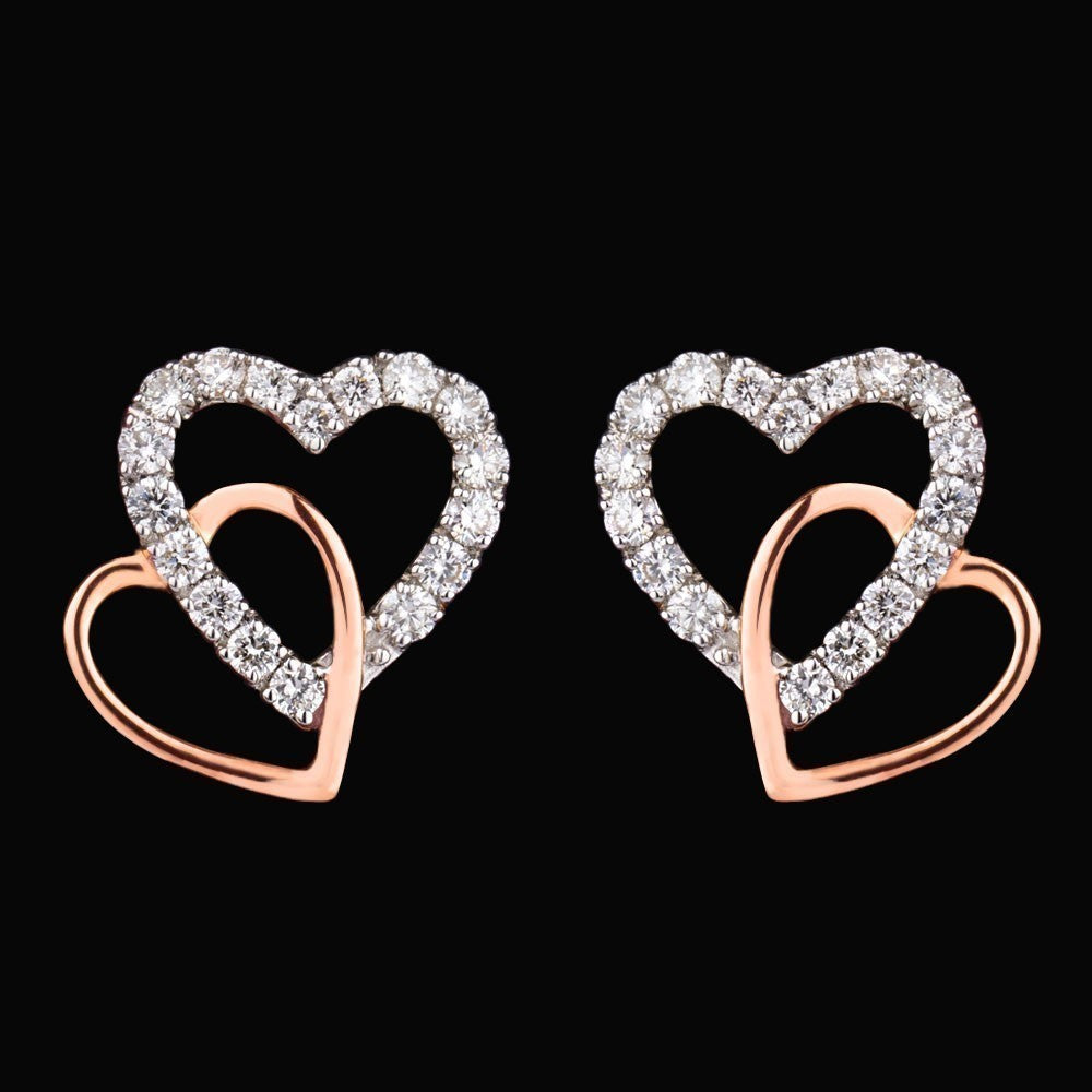 14K Rose Gold Diamond Earrings - 0.33ct VVS-VS-GH