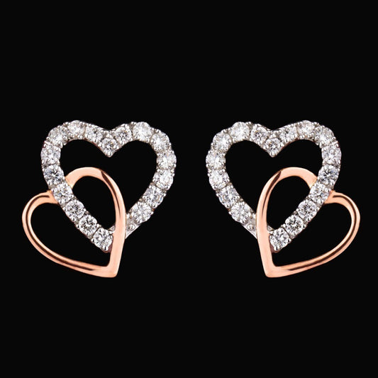 14K Rose Gold Diamond Earrings - 0.33ct VVS-VS-GH