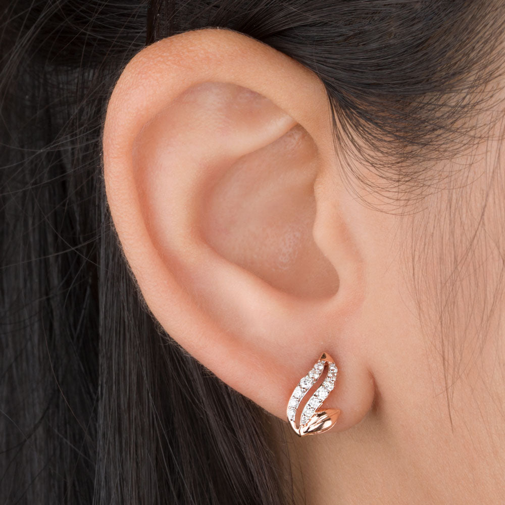 14K Rose Gold Diamond Earrings - 0.25ct VVS-VS-HI