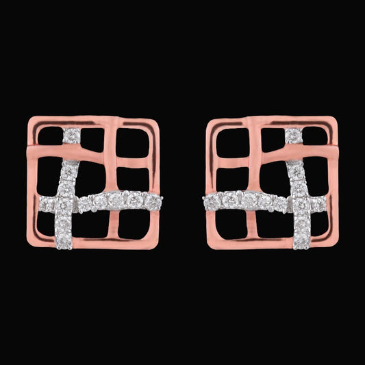 18K Rose Gold Diamond Earrings - 0.18ct SI-IJ