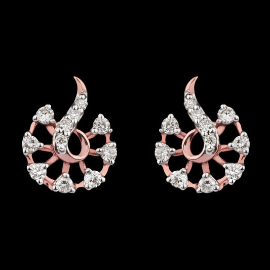 14K Rose Gold Diamond Earrings - 0.21ct SI-IJ