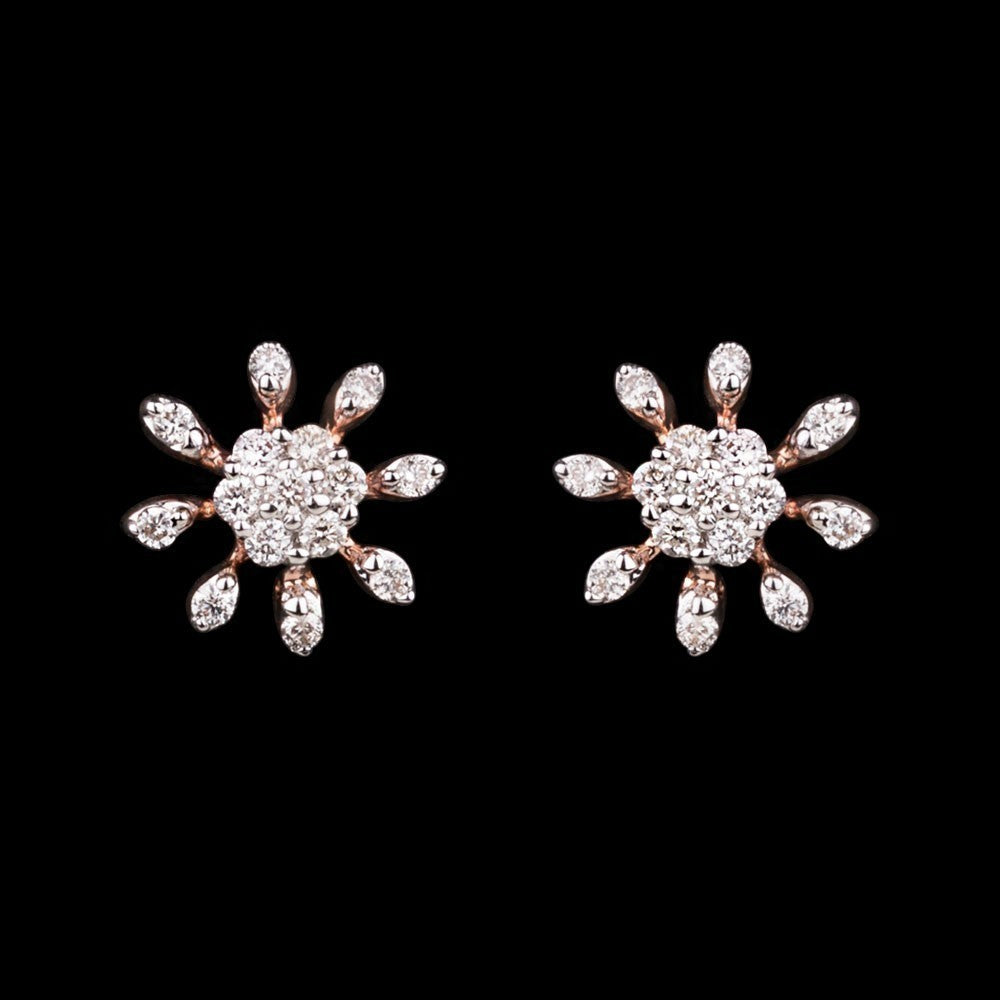 14K Rose Gold Diamond Earrings - 0.21ct VVS-VS-GH