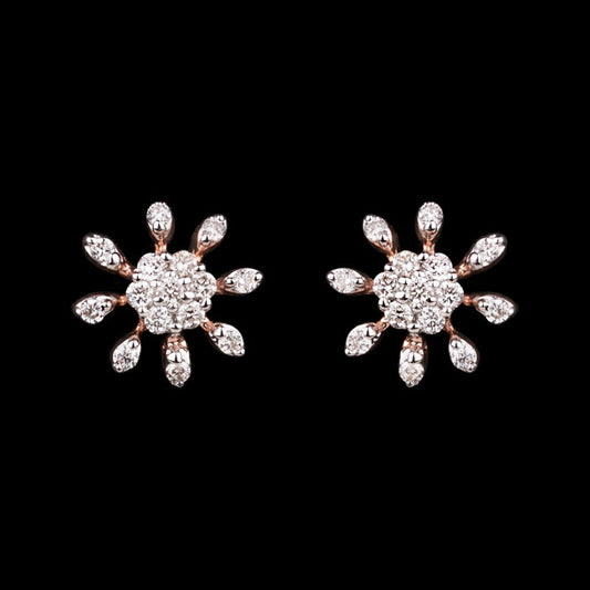 14K Rose Gold Diamond Earrings - 0.21ct VVS-VS-GH