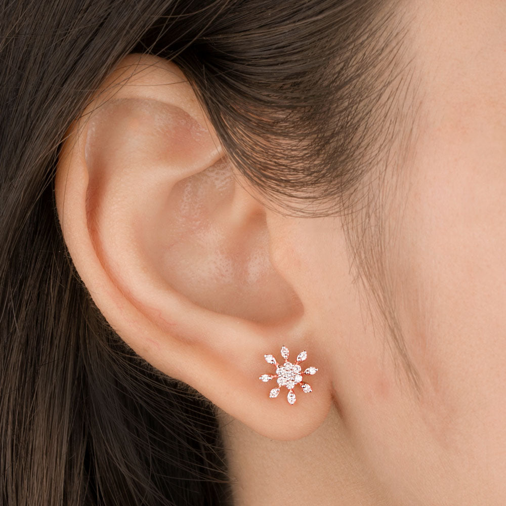 14K Rose Gold Diamond Earrings - 0.21ct VVS-VS-GH