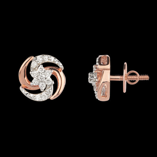 14K Rose Gold Diamond Earrings - 0.19ct VVS-VS-GH