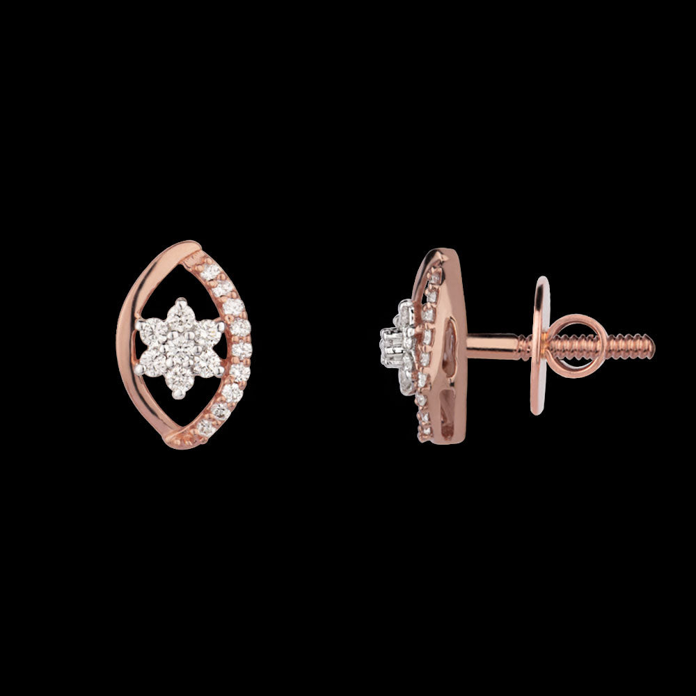 14K Rose Gold Diamond Earrings - 0.225ct SI-GH