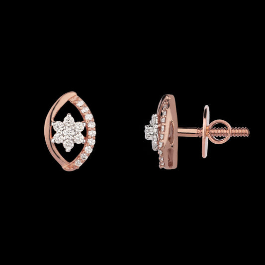14K Rose Gold Diamond Earrings - 0.225ct SI-GH
