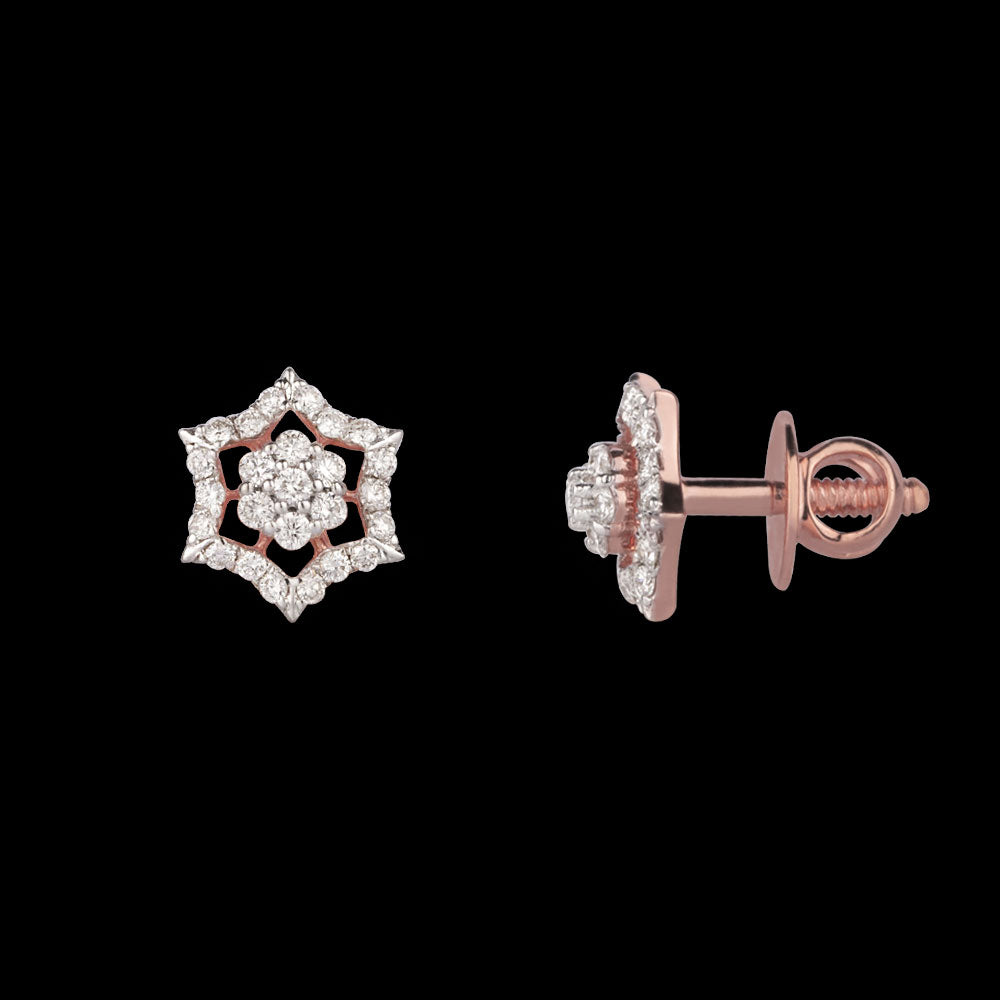 14K Rose Gold Diamond Earrings - 0.29ct SI-IJ