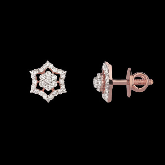 14K Rose Gold Diamond Earrings - 0.29ct SI-IJ