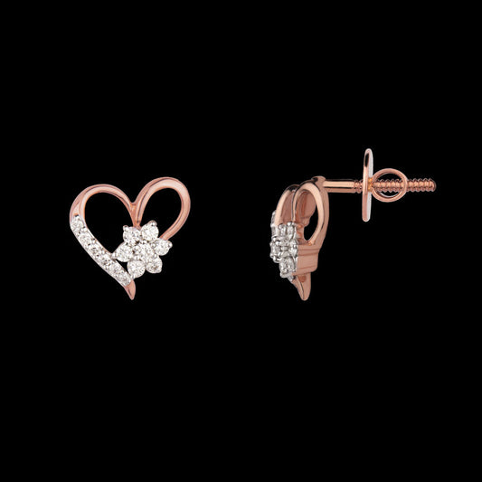 14K Rose Gold Diamond Earrings - 0.19ct SI-IJ