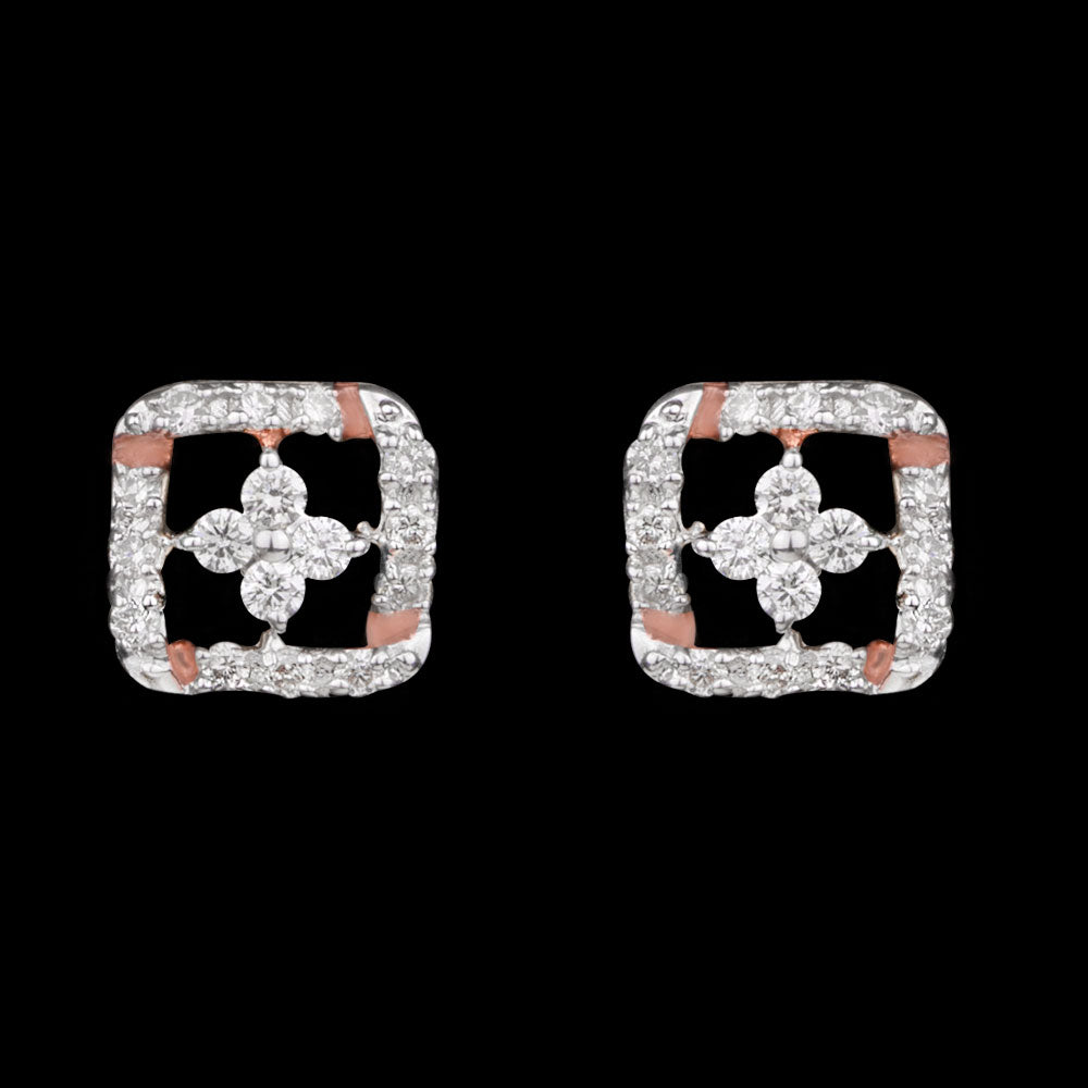 14K Rose Gold Diamond Earrings - 0.22ct SI-IJ