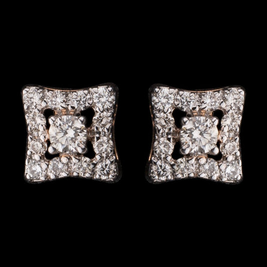 14K Rose Gold Diamond Earrings - 0.31ct SI-IJ