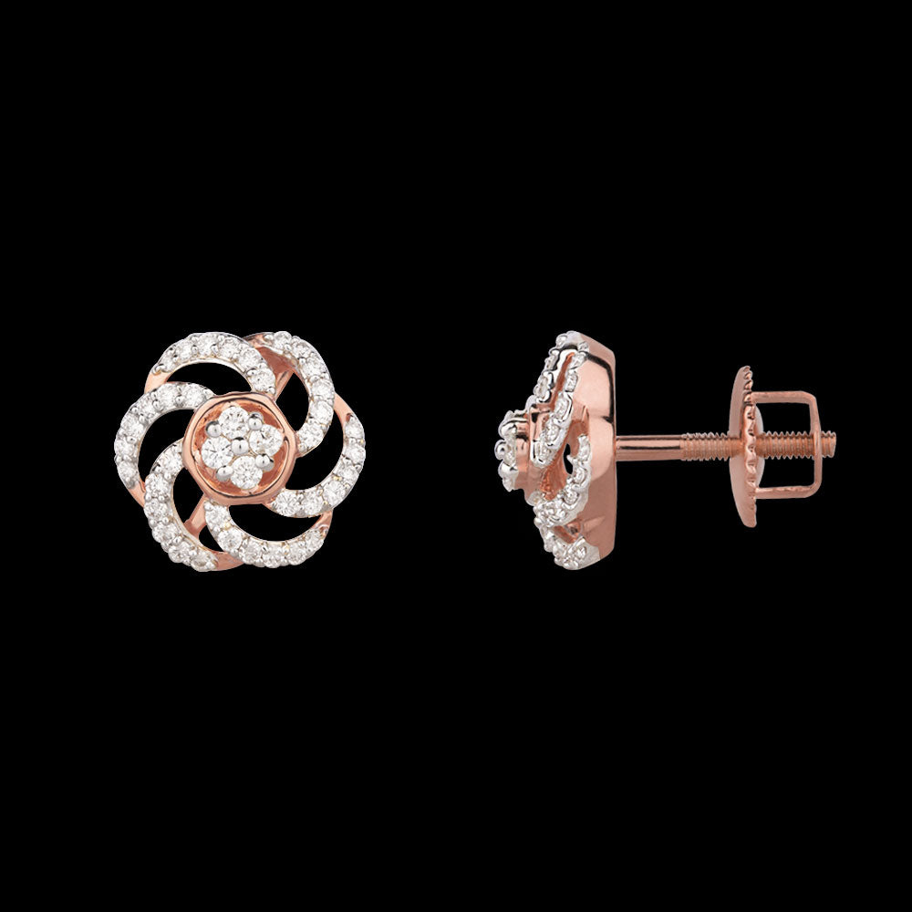 14K Rose Gold Diamond Earrings - 0.33ct SI-IJ