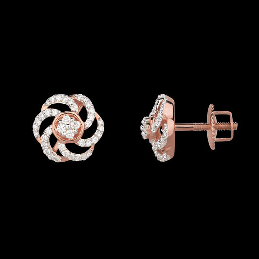 14K Rose Gold Diamond Earrings - 0.33ct SI-IJ