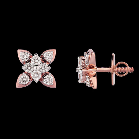 14K Rose Gold Diamond Earrings - 0.25ct VVS-VS-HI