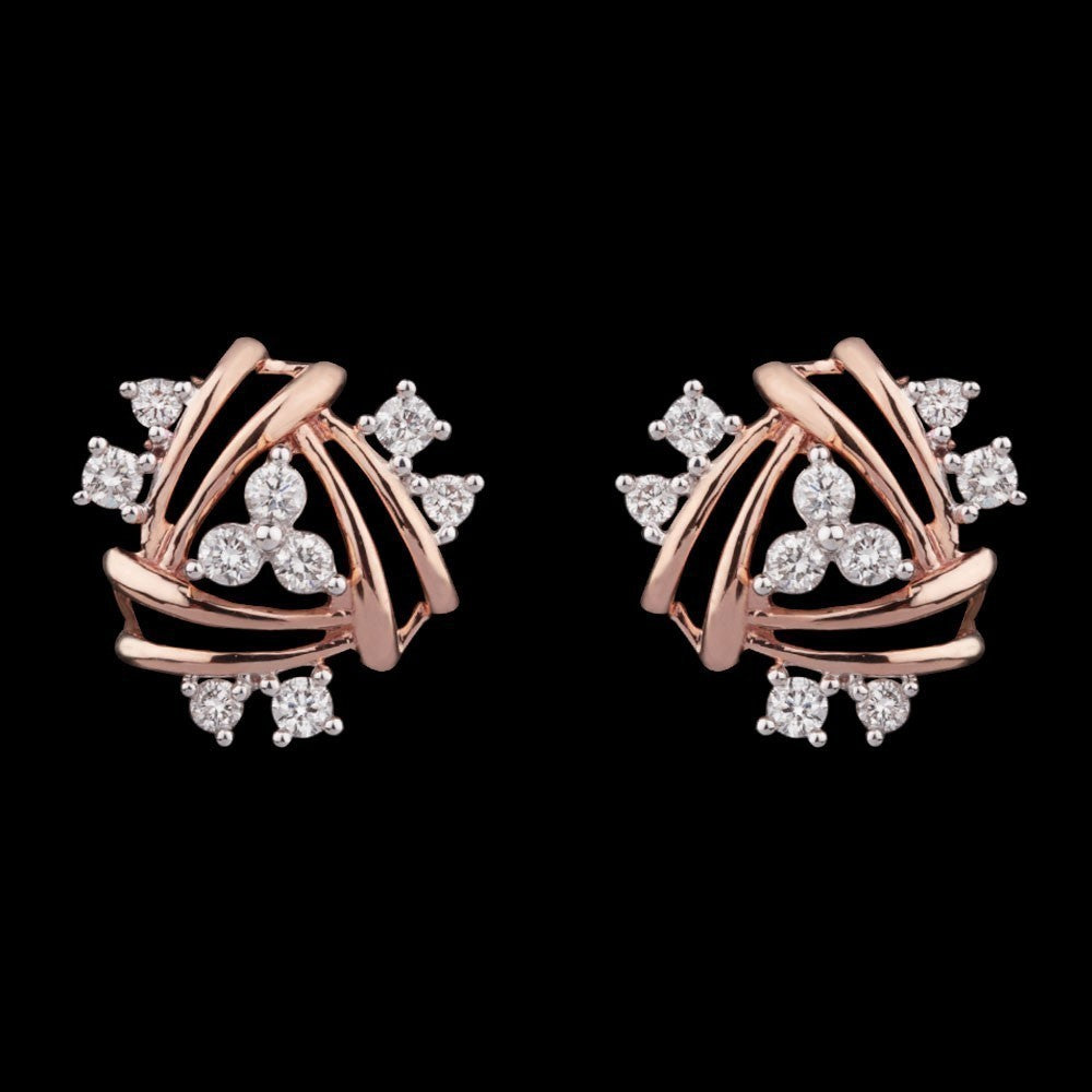 14K Rose Gold Diamond Earrings - 0.34ct SI-GH