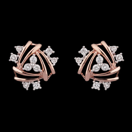 14K Rose Gold Diamond Earrings - 0.34ct SI-GH