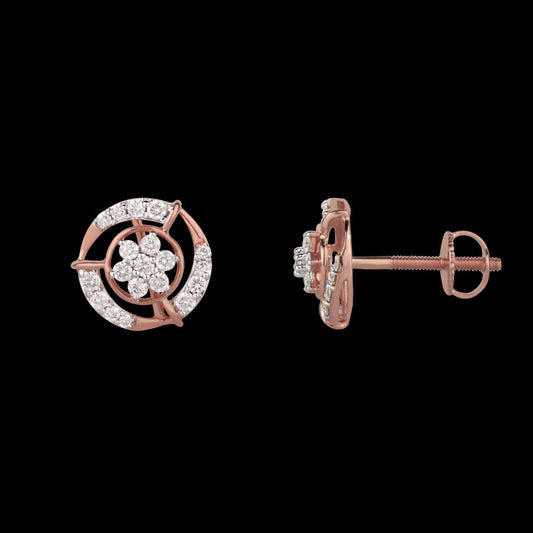 14K Rose Gold Diamond Earrings - 0.29ct SI-GH