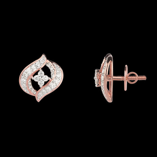 18K Rose Gold Diamond Earrings - 0.95ct VVS-VS-GH