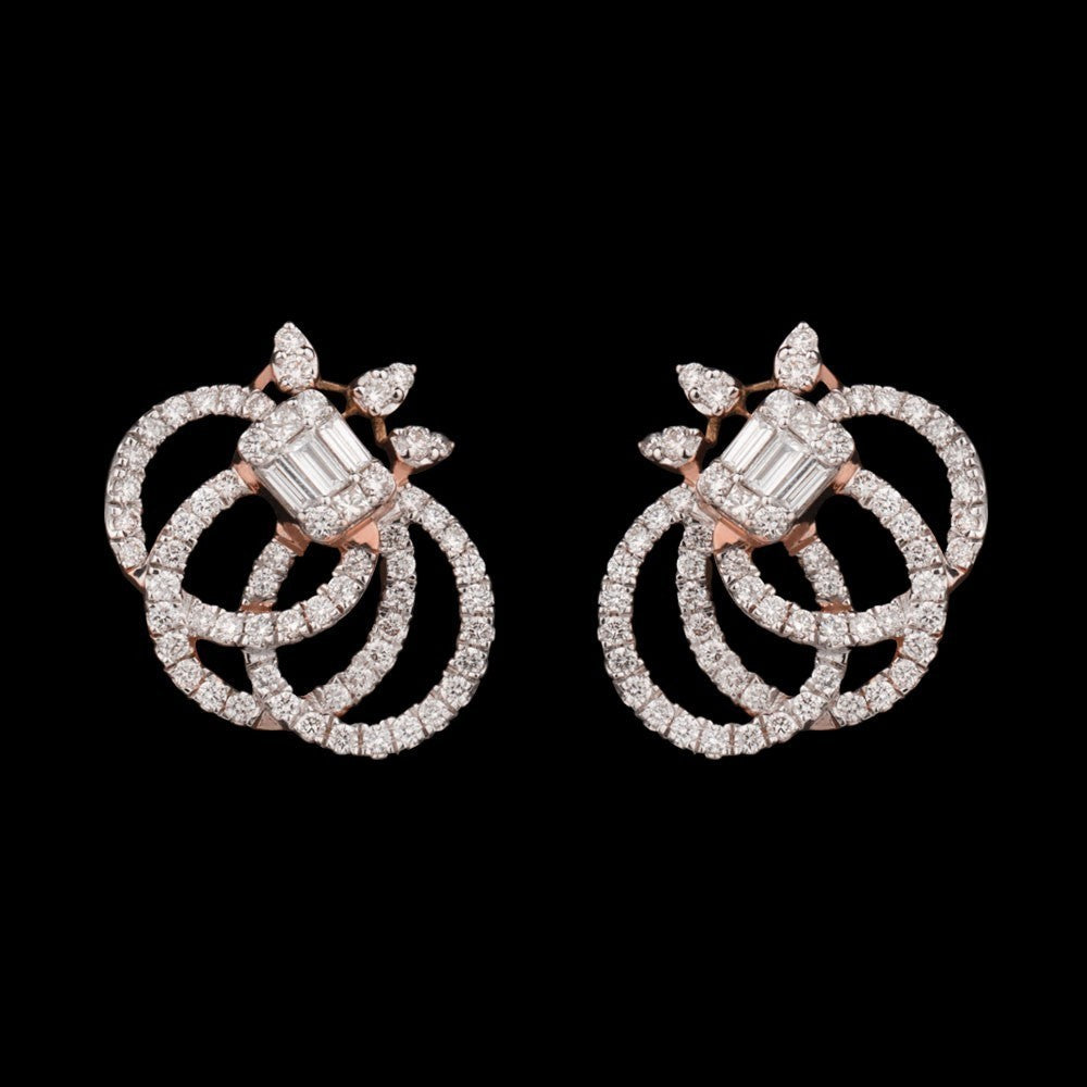 14K Rose Gold Diamond Earrings - 0.94ct VS-GH