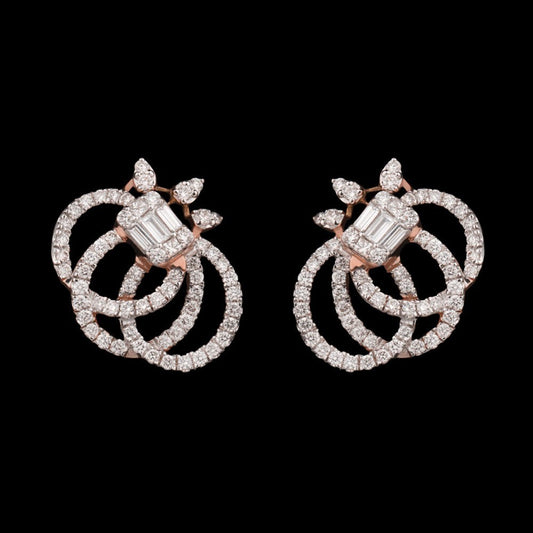 14K Rose Gold Diamond Earrings - 0.94ct VS-GH