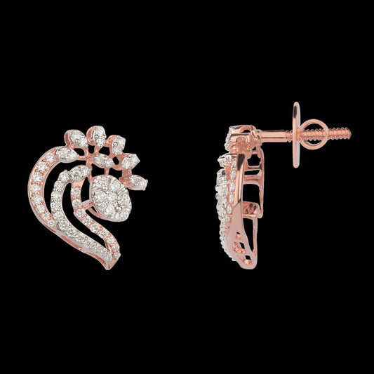 14K Rose Gold Diamond Earrings - 0.78ct VS-GH