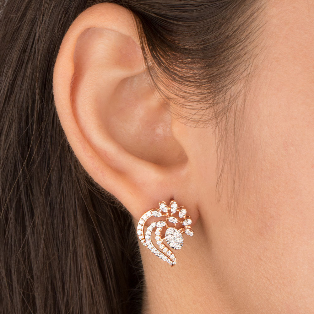 14K Rose Gold Diamond Earrings - 0.78ct VS-GH