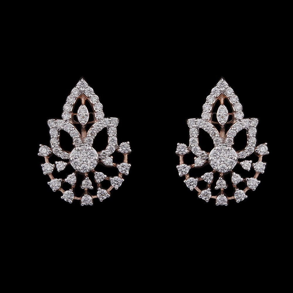 14K Rose Gold Diamond Earrings - 0.72ct VS-GH