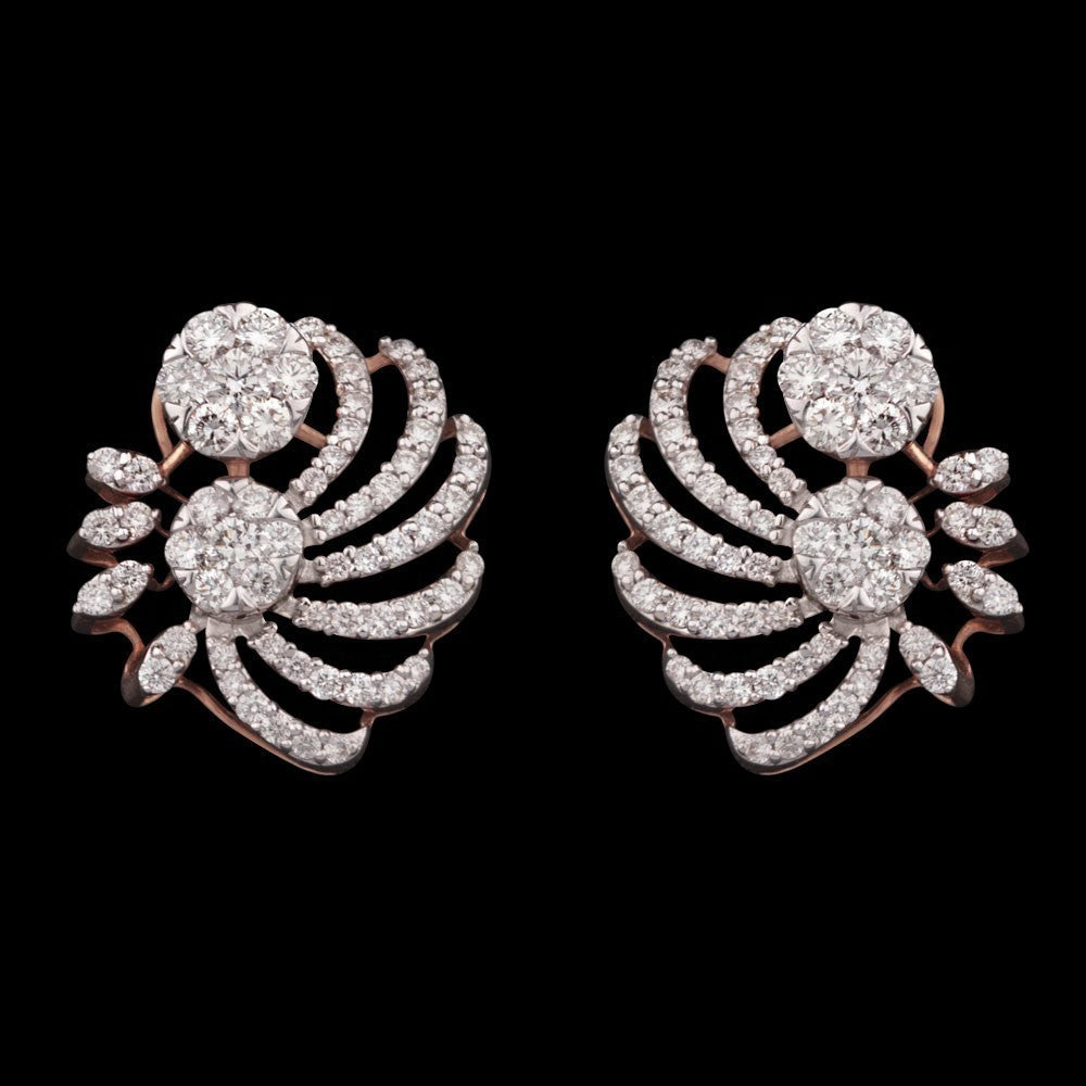 14K Rose Gold Diamond Earrings - 0.87ct VS-GH