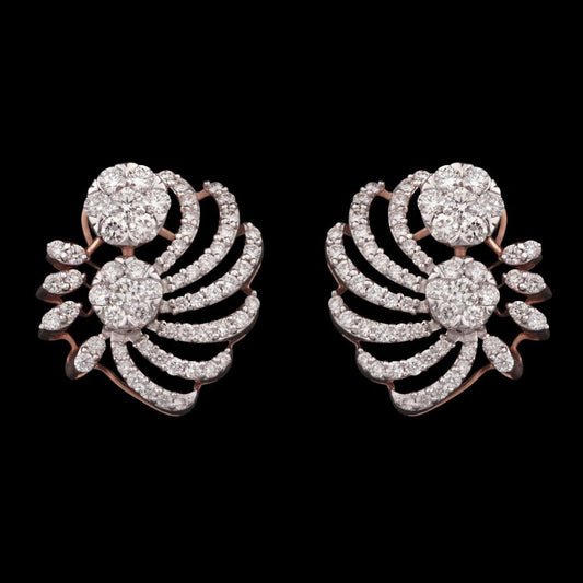 14K Rose Gold Diamond Earrings - 0.87ct VS-GH