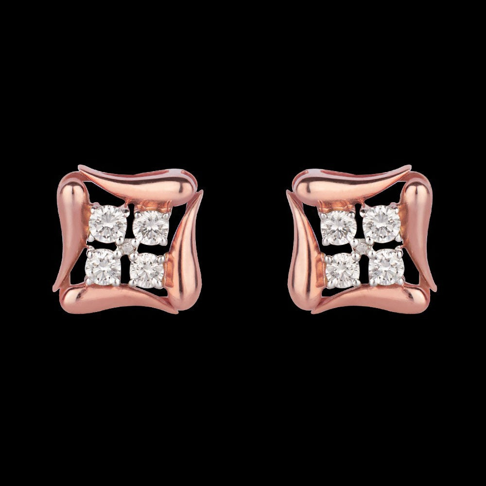 14K Rose Gold Diamond Earrings - 0.32ct VS-GH
