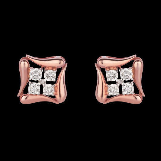 14K Rose Gold Diamond Earrings - 0.32ct VS-GH
