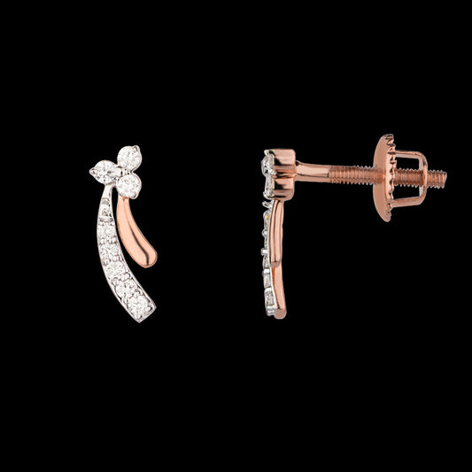 14K Rose Gold Diamond Earrings - 0.15ct SI-IJ
