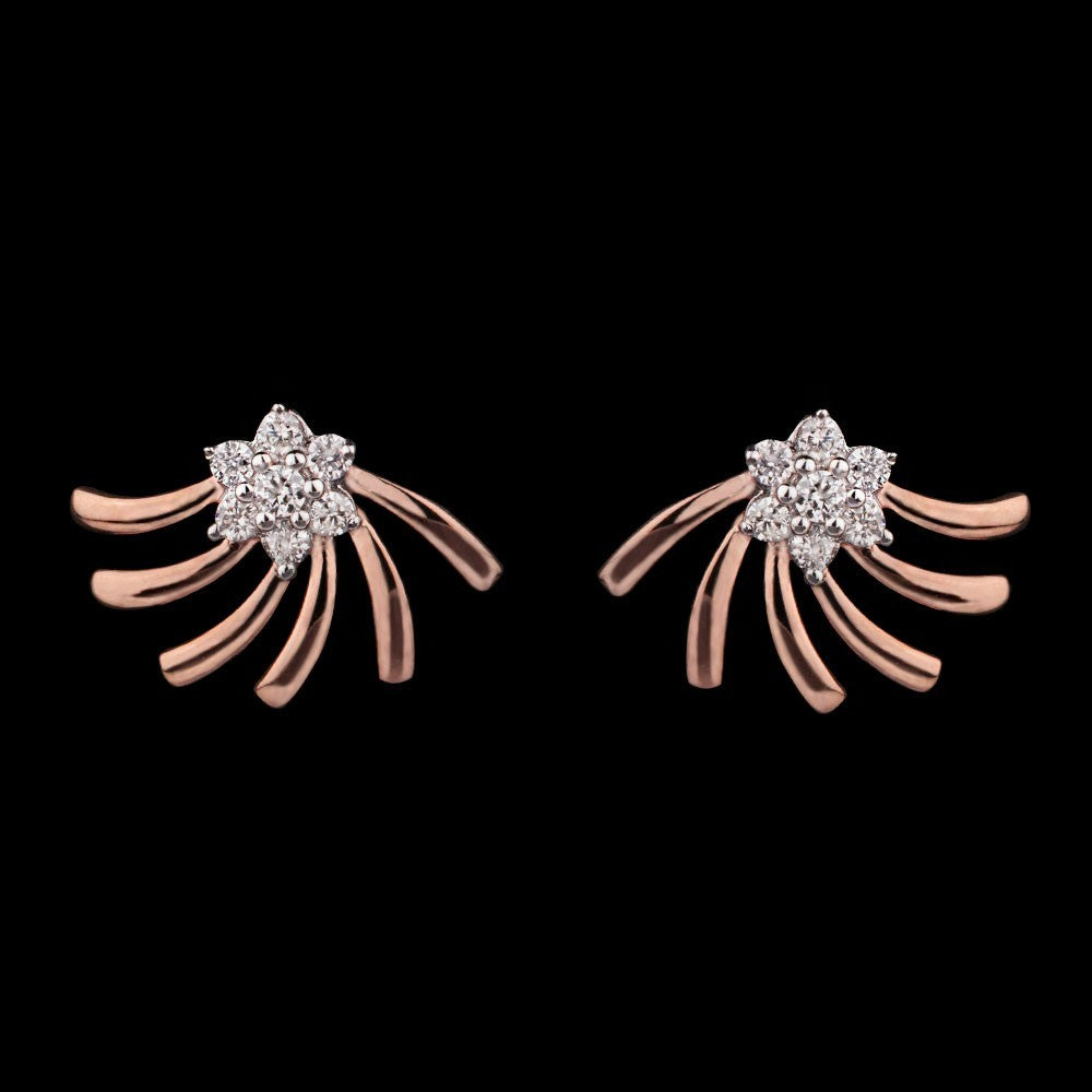 14K Rose Gold Diamond Earrings - 0.16ct VS-SI-GH