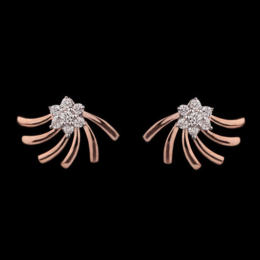 14K Rose Gold Diamond Earrings - 0.16ct VS-SI-GH