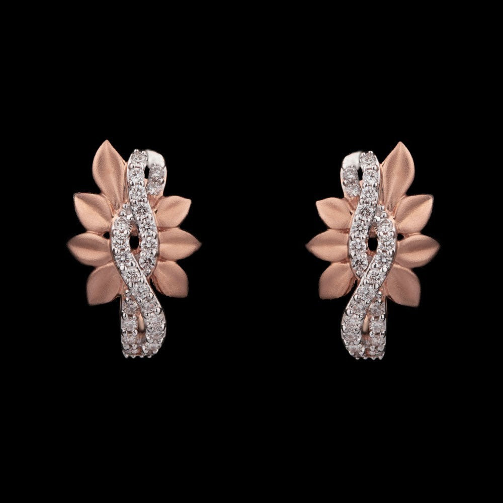 14K Rose Gold Diamond Earrings - 0.32ct SI-GH