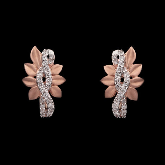 14K Rose Gold Diamond Earrings - 0.32ct SI-GH