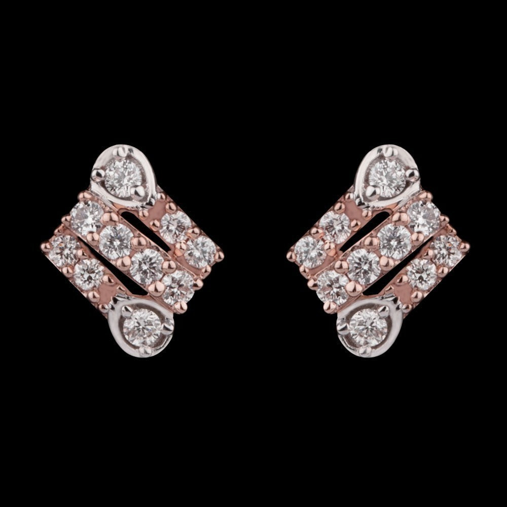 14K Rose Gold Diamond Earrings - 0.25ct SI-GH
