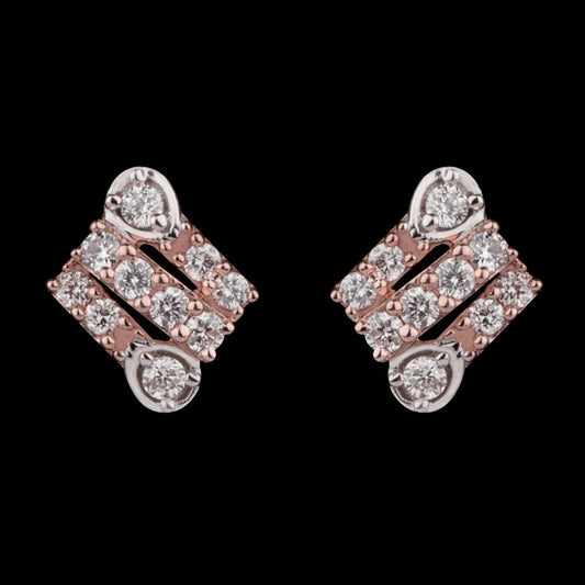 14K Rose Gold Diamond Earrings - 0.25ct SI-GH