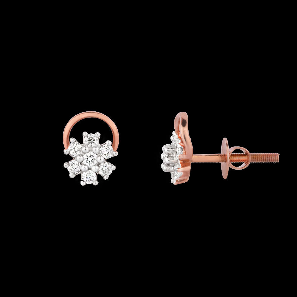 14K Rose Gold Diamond Earrings - 0.28ct SI-GH