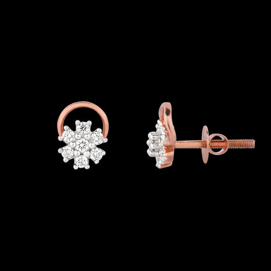 14K Rose Gold Diamond Earrings - 0.28ct SI-GH